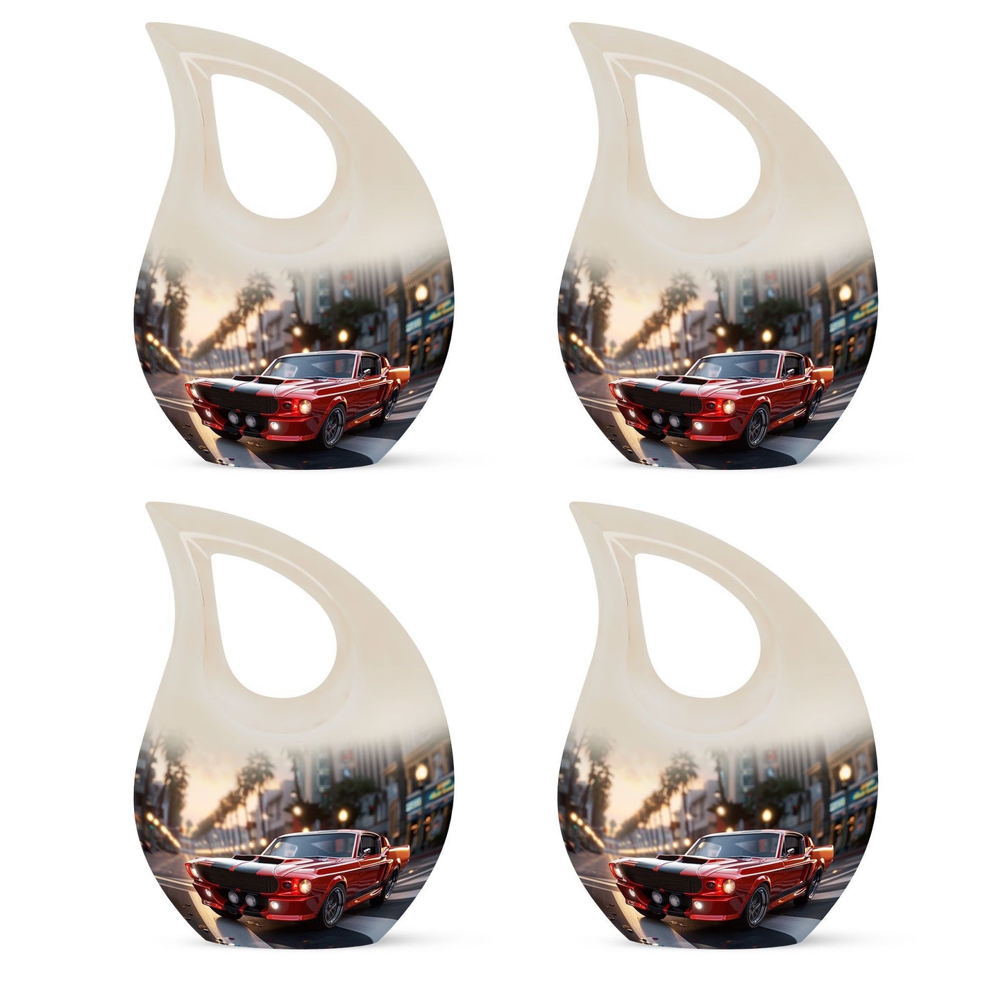 10 inch Car Themed Cross Drop Design Large Urn