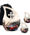 10 inch Car Themed Cross Drop Design Large Urn