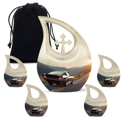 Affordable 10-inch Deer Urn with Cross Drop design