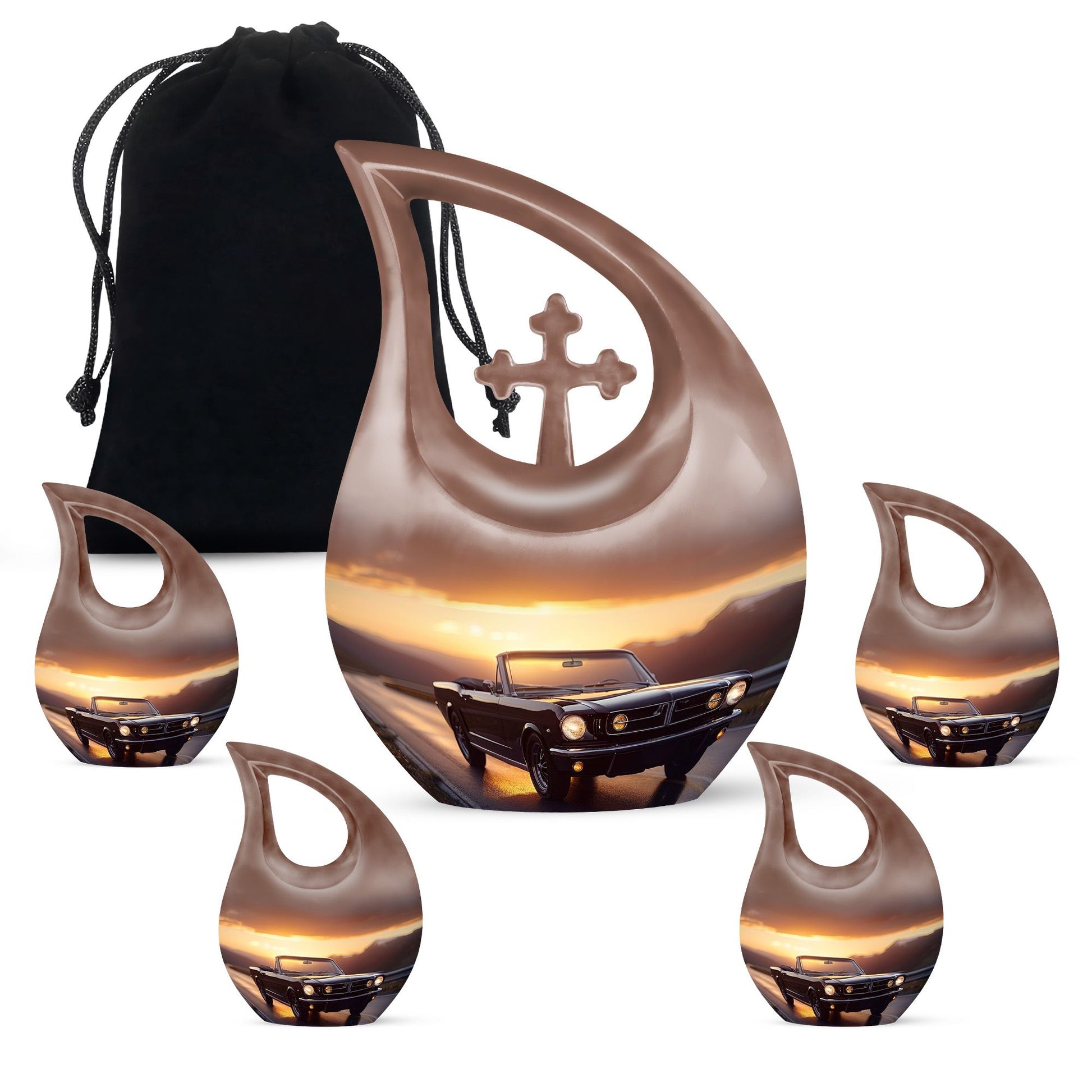 Car Theme Large Urn With 4 Keepsake Urn