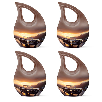 Car-themed 10-inch Cross Drop Large urn, 