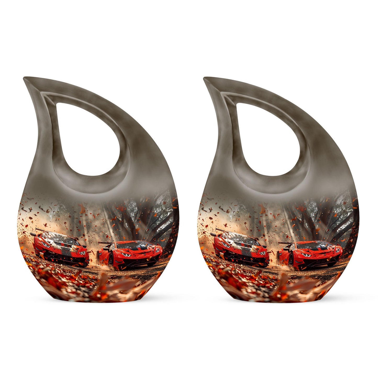 10 inch Cross Drop Car Urn, large aluminium memorial urn