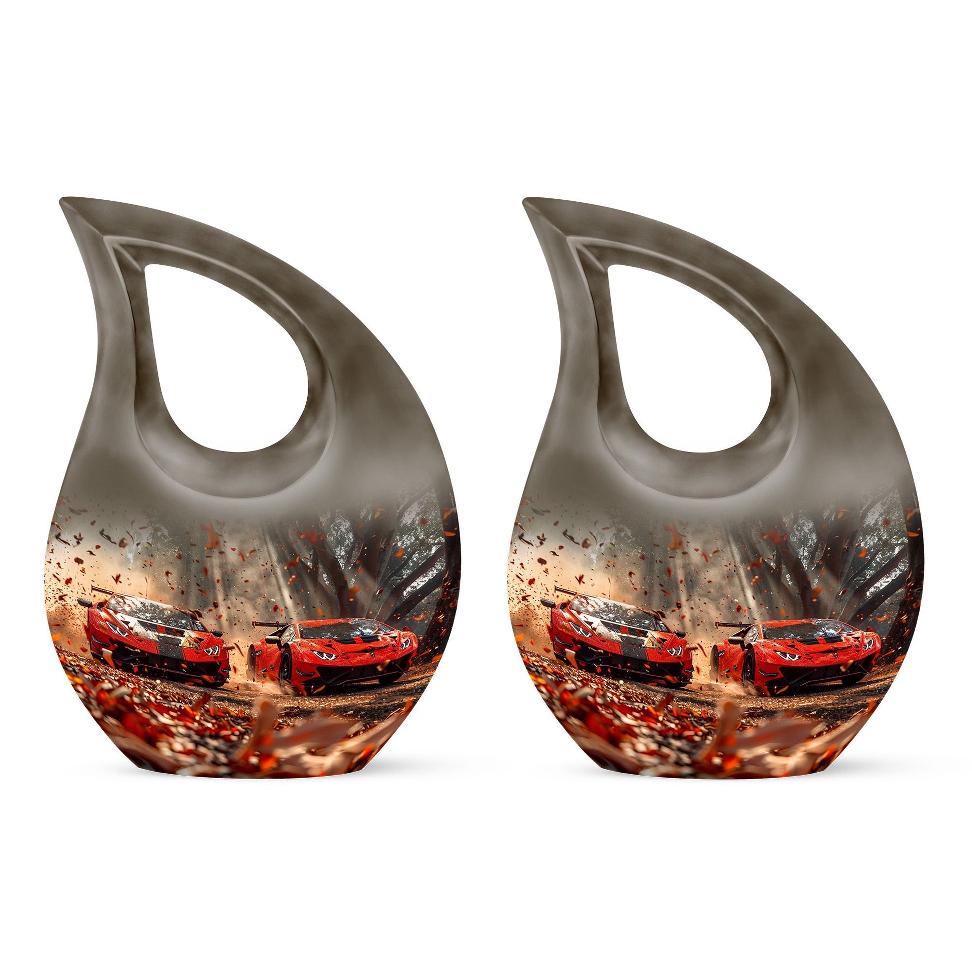 10 inch Cross Drop Car Urn, large aluminium memorial urn