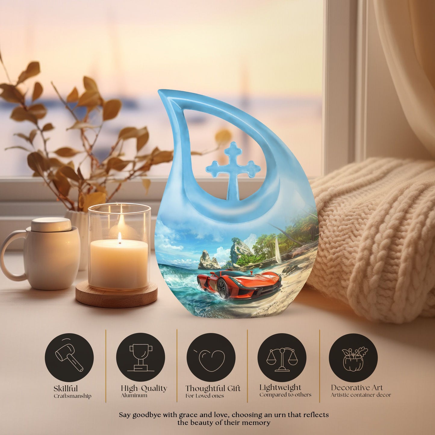 10-inch Car-themed Modern Urn