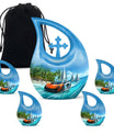 Car Theme Large Urn With 4 Keepsake Urn