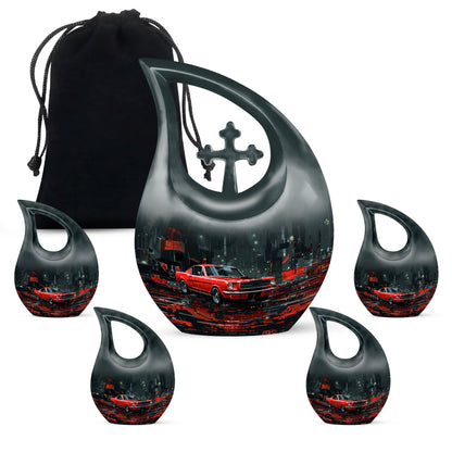 Car Theme Large Urn With 4 Keepsake Urn