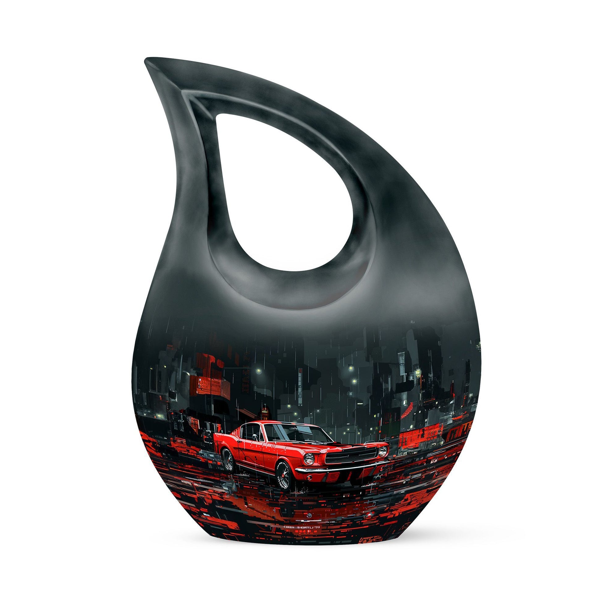 10-inch Car Themed Beautiful Cross-drop Aluminium Urn 