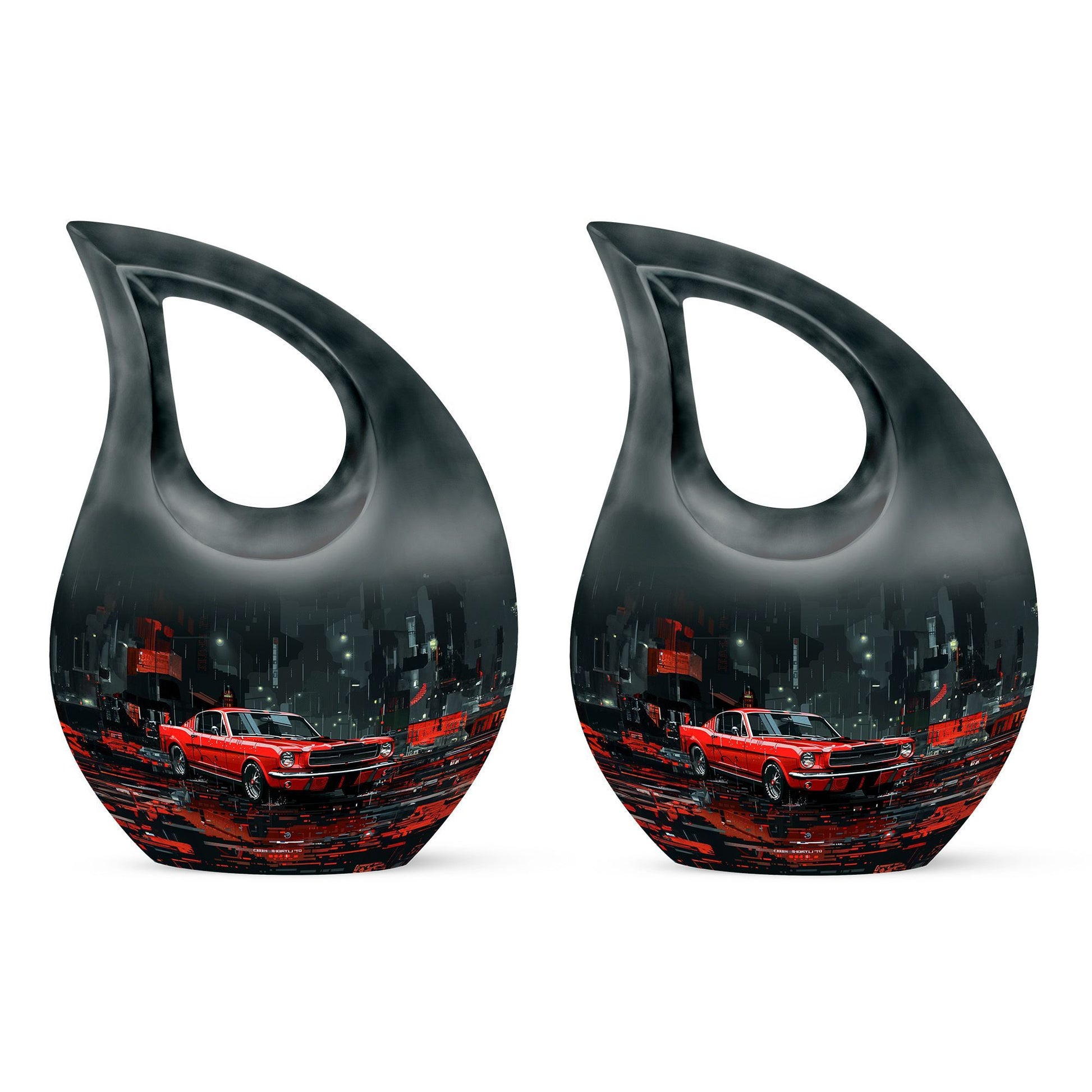 10-inch Car Themed Beautiful Cross-drop Aluminium Urn 