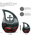 10-inch Car Themed Beautiful Cross-drop Aluminium Urn 