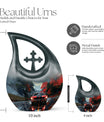 10 Inch Car themed Cross Drop Memorial Urn, 