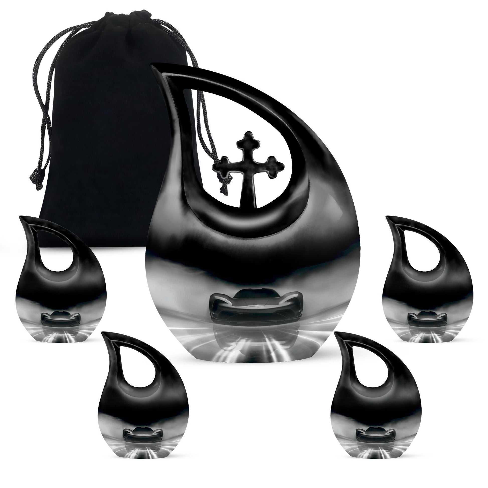 Car Theme Large Urn With 4 Keepsake Urn