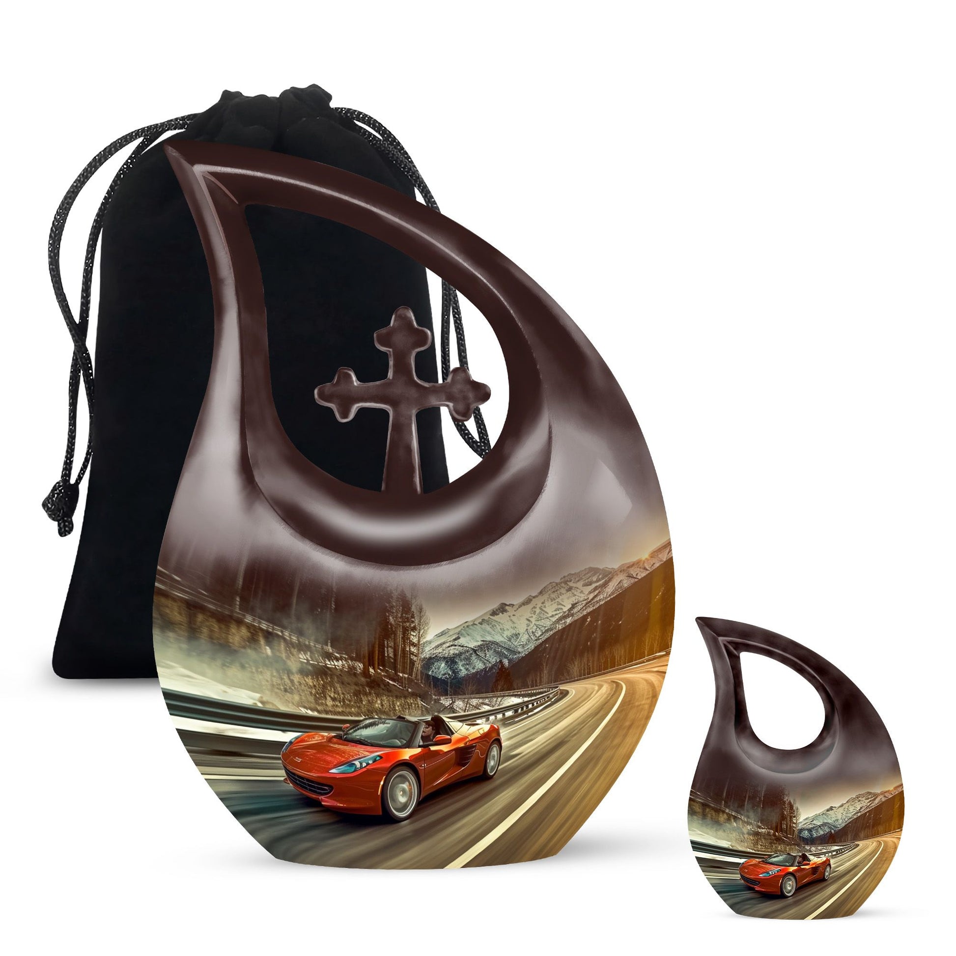 Car Theme Large Urn With 1 Keepsake Urn