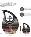 10-inch Baseball Urn, Cross Drop design, 