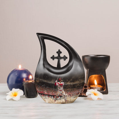 10-inch Baseball Urn, Cross Drop design, 