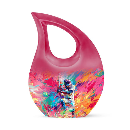 10-inch large Baseball Urn, cross drop design
