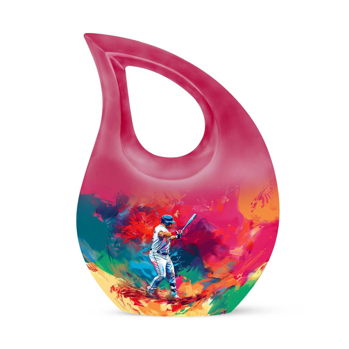 10 Inch Aluminium Baseball Urn with Cross Drop design, 
