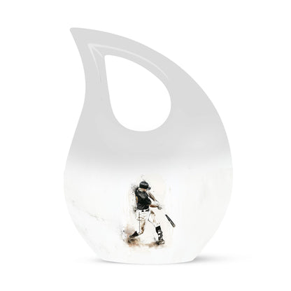 Medium size Baseball urn with Cross Drop design, 