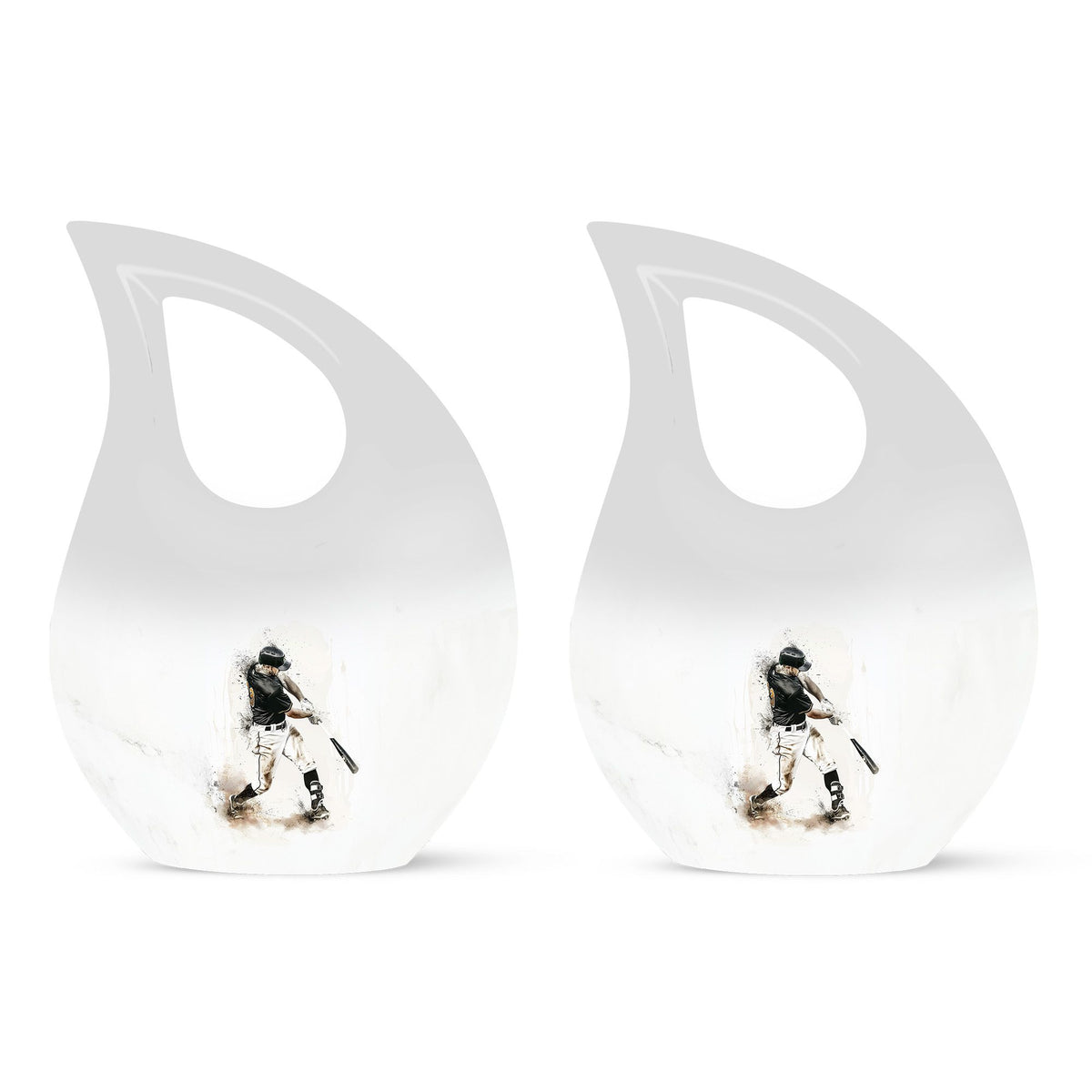 Medium size Baseball urn with Cross Drop design, 