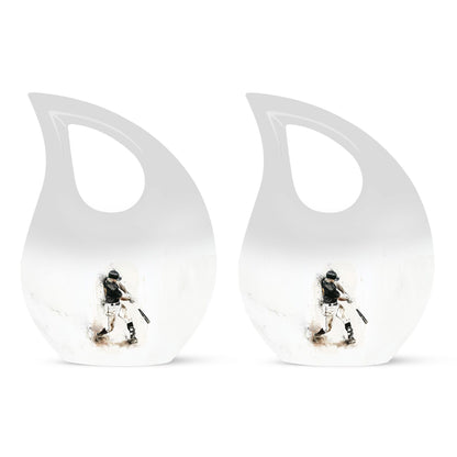 Medium size Baseball urn with Cross Drop design, 