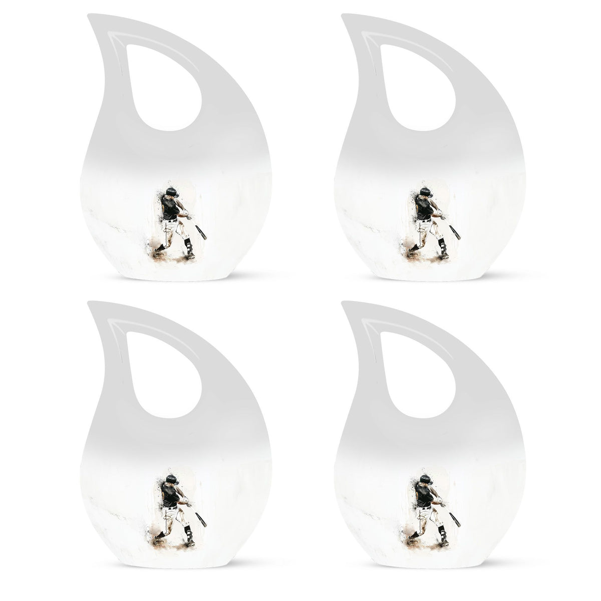 Medium size Baseball urn with Cross Drop design, 