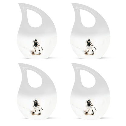 Medium size Baseball urn with Cross Drop design, 