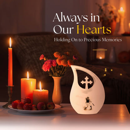 Medium size Baseball urn with Cross Drop design, 
