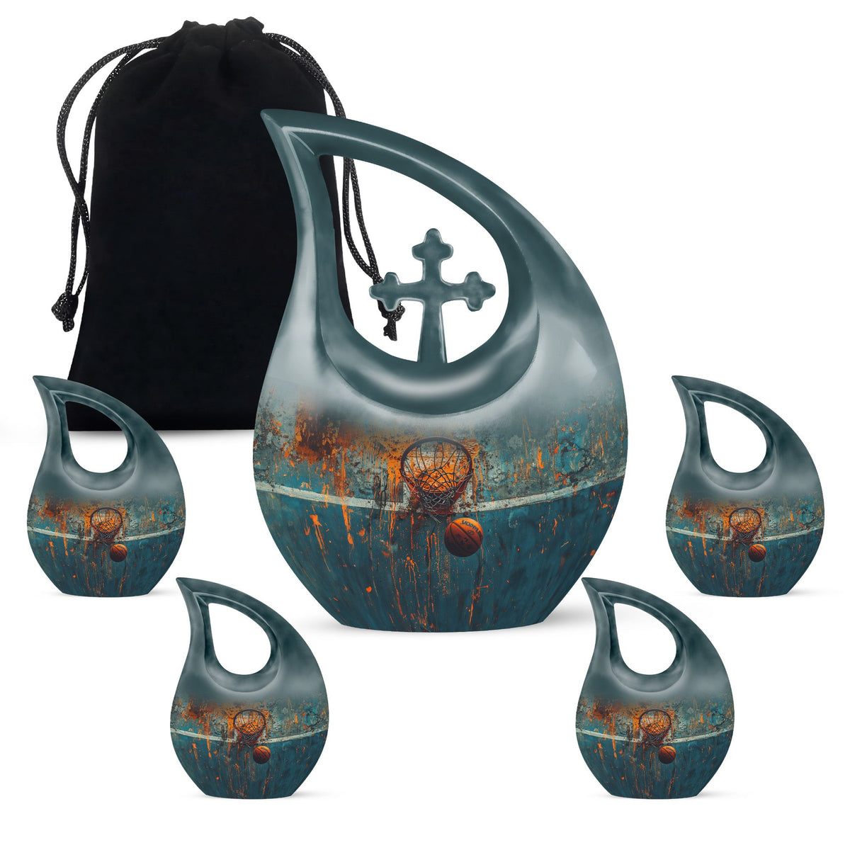 Personalized Basketball Cremation Urn for Human Ashes - 10-inch, 200 cu in - Yatskia