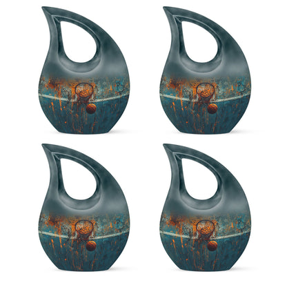 Cross-drop design Basketball-themed memorial urn, 