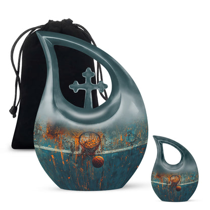 Personalized Basketball Cremation Urn for Human Ashes - 10-inch, 200 cu in - Yatskia