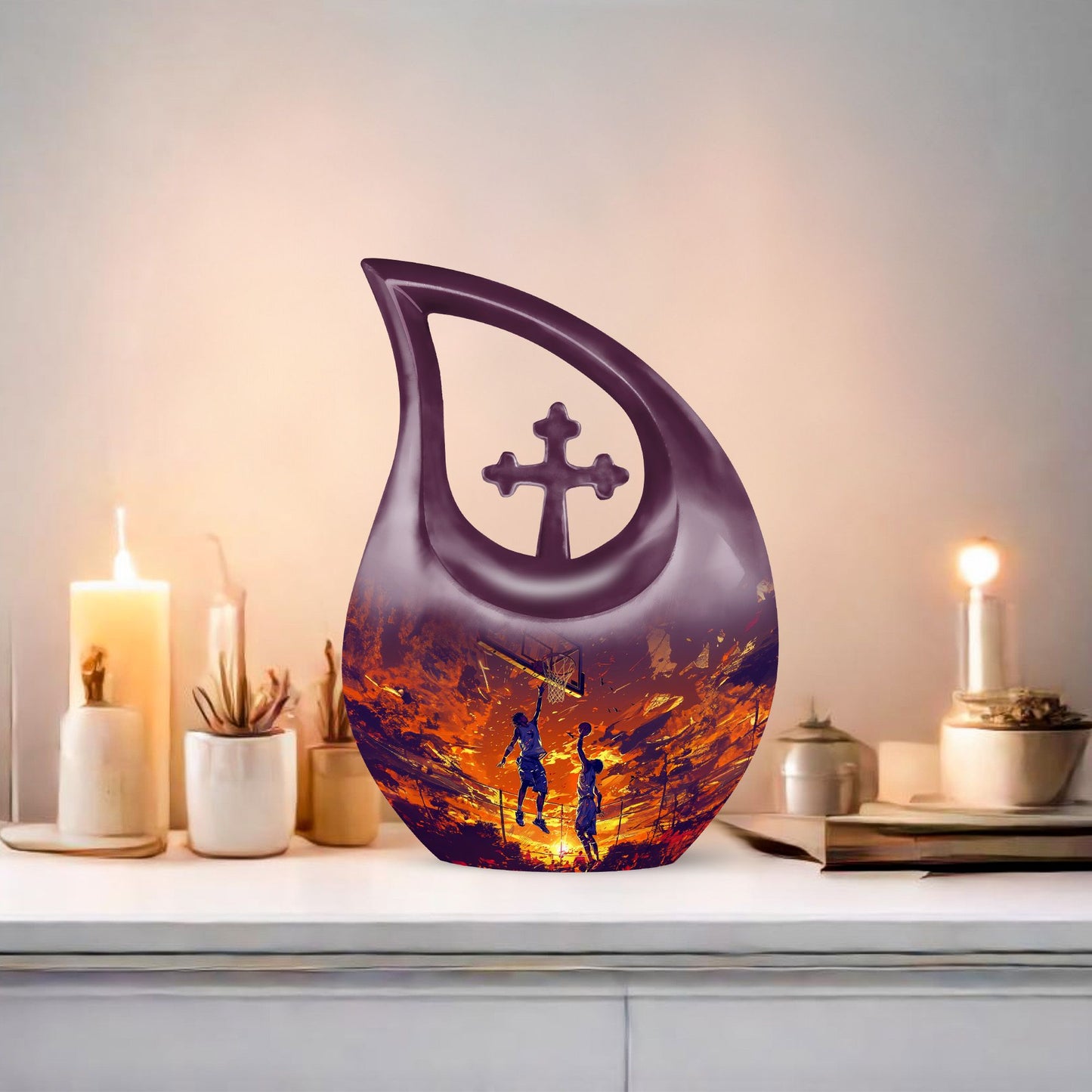 10-inch Basketball Themed Extra Large Memorial Urn