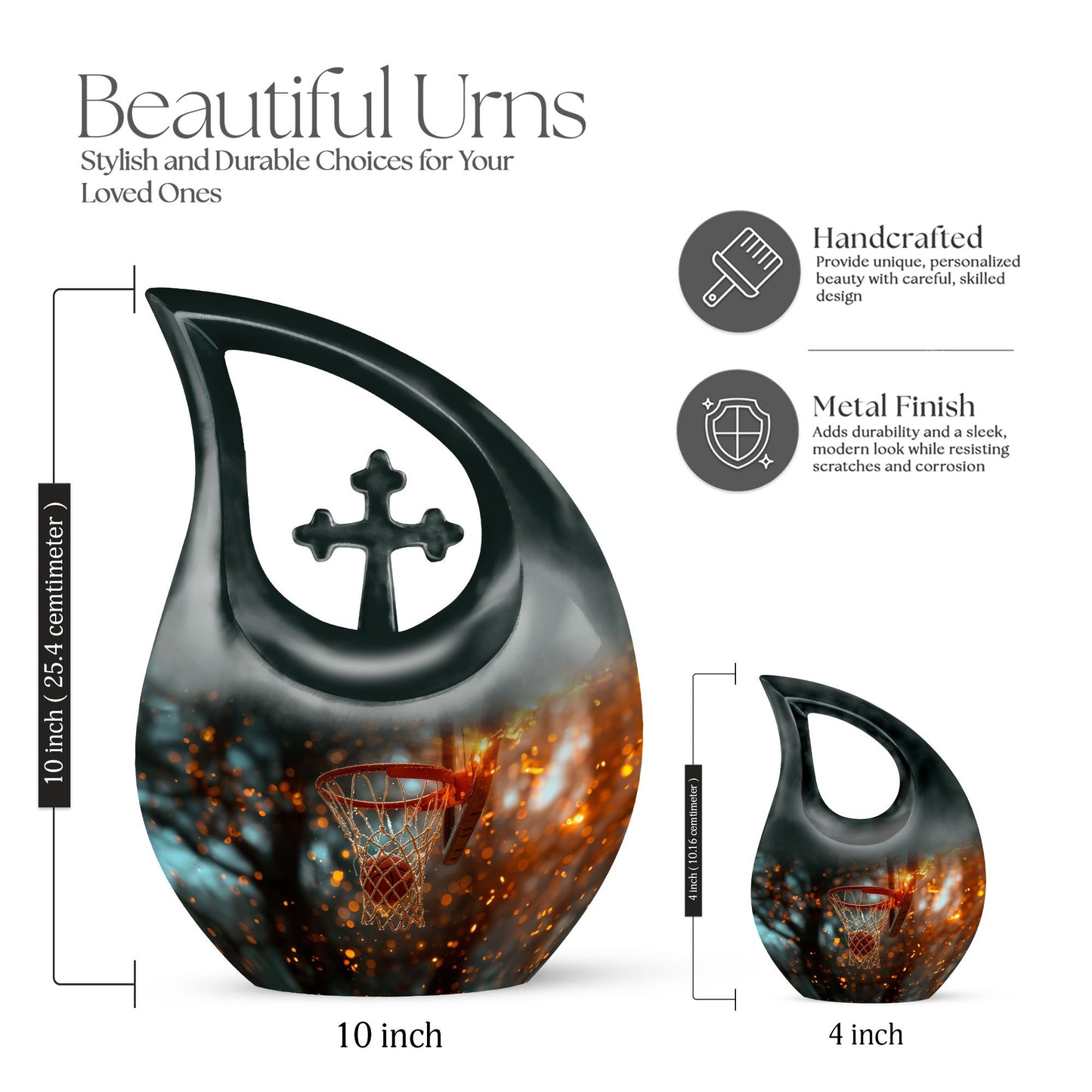 Customized, 10 inch, aluminium Basketball Urn 