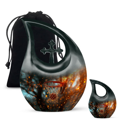 Personalized Basketball Cremation Urn for Human Ashes - 10-inch, 200 cu in - Yatskia
