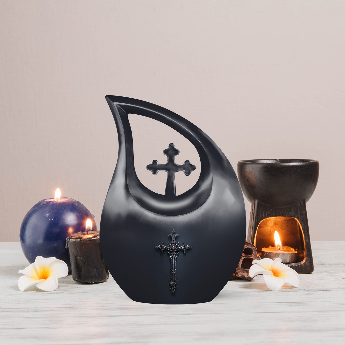 10 inch Aluminium Cross Drop design extra large memorial urn