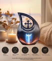 10-inch Cross Drop Metal Cremation Urn, 