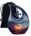 10 Inch Affordable Cross Drop Design Memorial Urn 