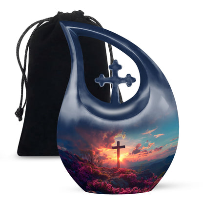 10 Inch Affordable Cross Drop Design Memorial Urn 