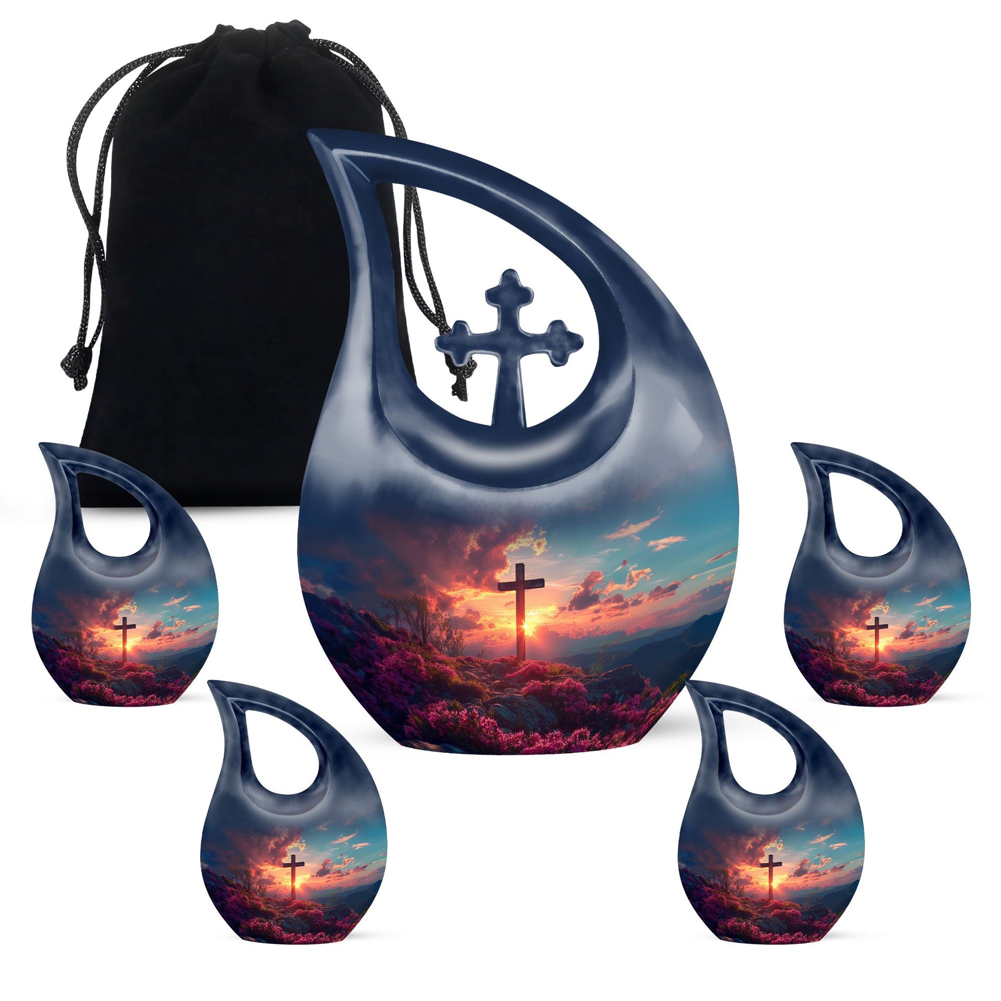 10 Inch Affordable Cross Drop Design Memorial Urn 