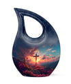 10 Inch Affordable Cross Drop Design Memorial Urn 