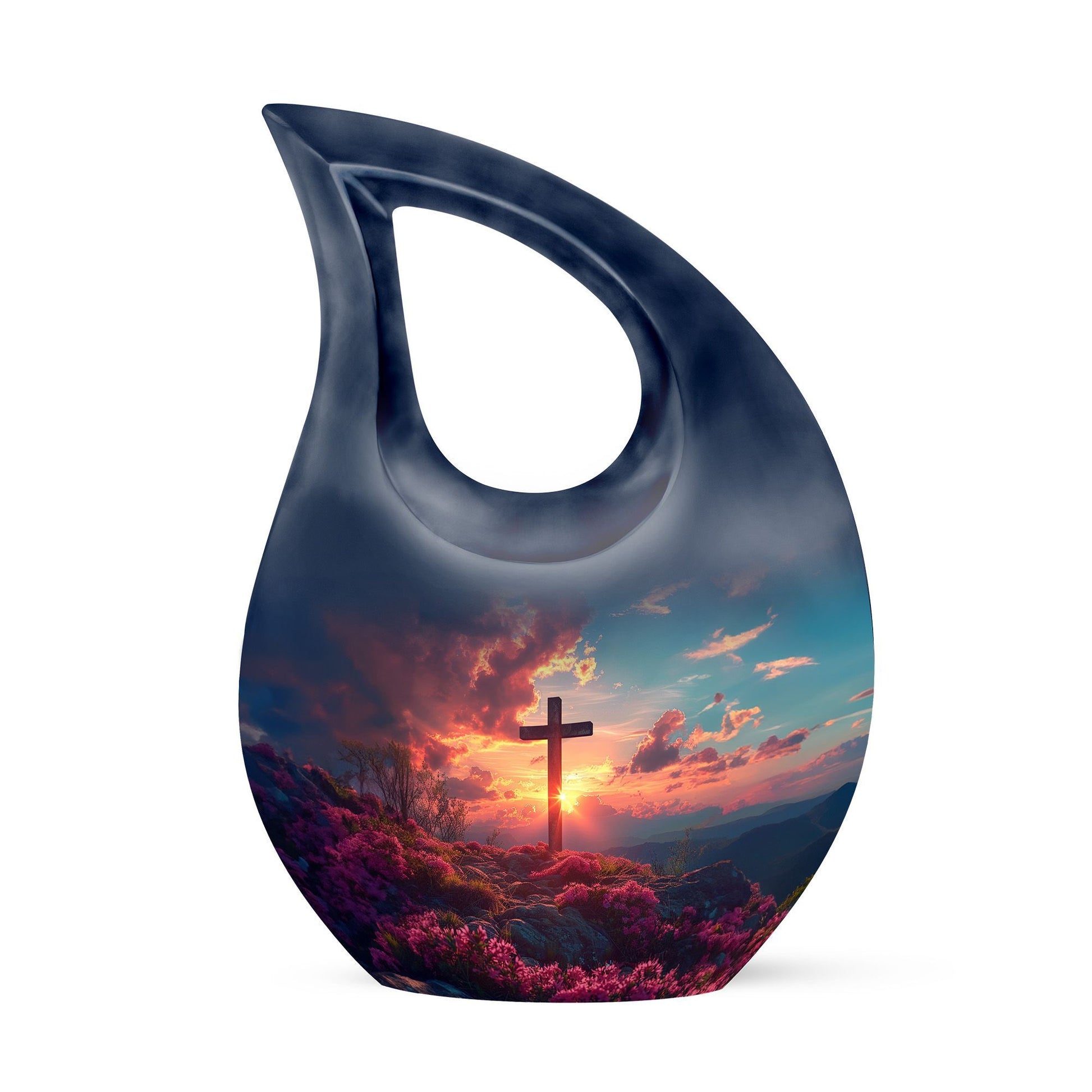 10 Inch Affordable Cross Drop Design Memorial Urn 