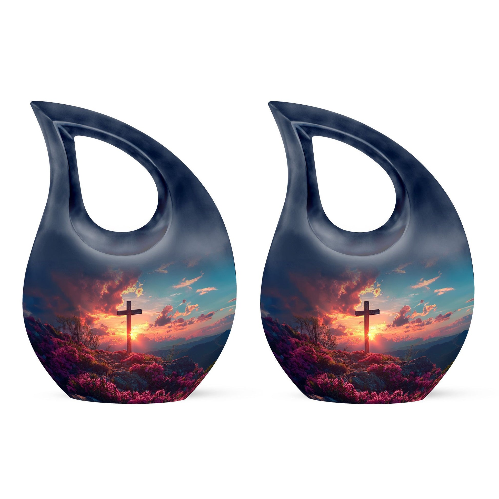 10 Inch Affordable Cross Drop Design Memorial Urn 