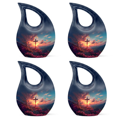 10 Inch Affordable Cross Drop Design Memorial Urn 