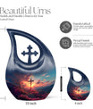 10 Inch Affordable Cross Drop Design Memorial Urn 