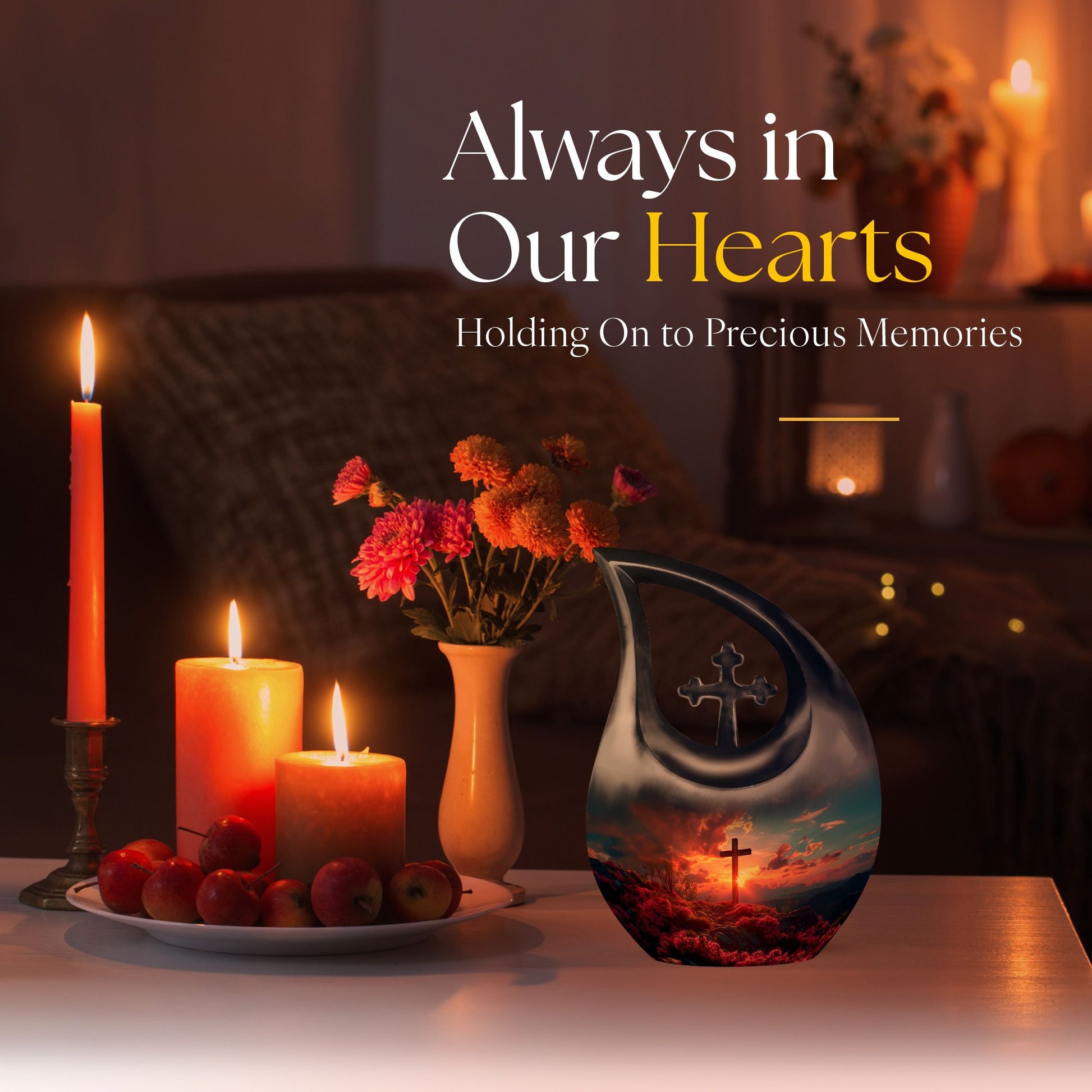 10 Inch Affordable Cross Drop Design Memorial Urn 