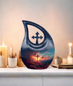 10 Inch Affordable Cross Drop Design Memorial Urn 