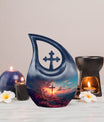 10 Inch Affordable Cross Drop Design Memorial Urn 