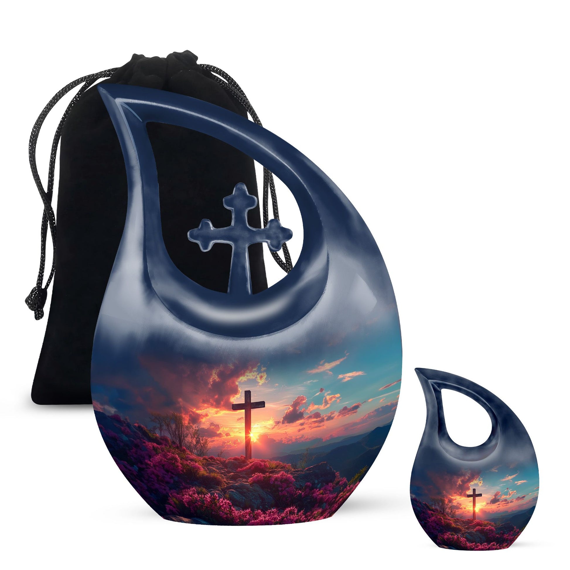 10 Inch Affordable Cross Drop Design Memorial Urn 