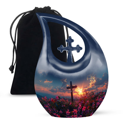 Large 10-inch Cross Drop Cremation Urn, 