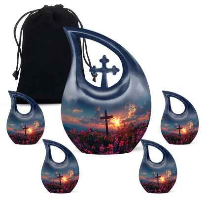 Large 10-inch Cross Drop Cremation Urn, 
