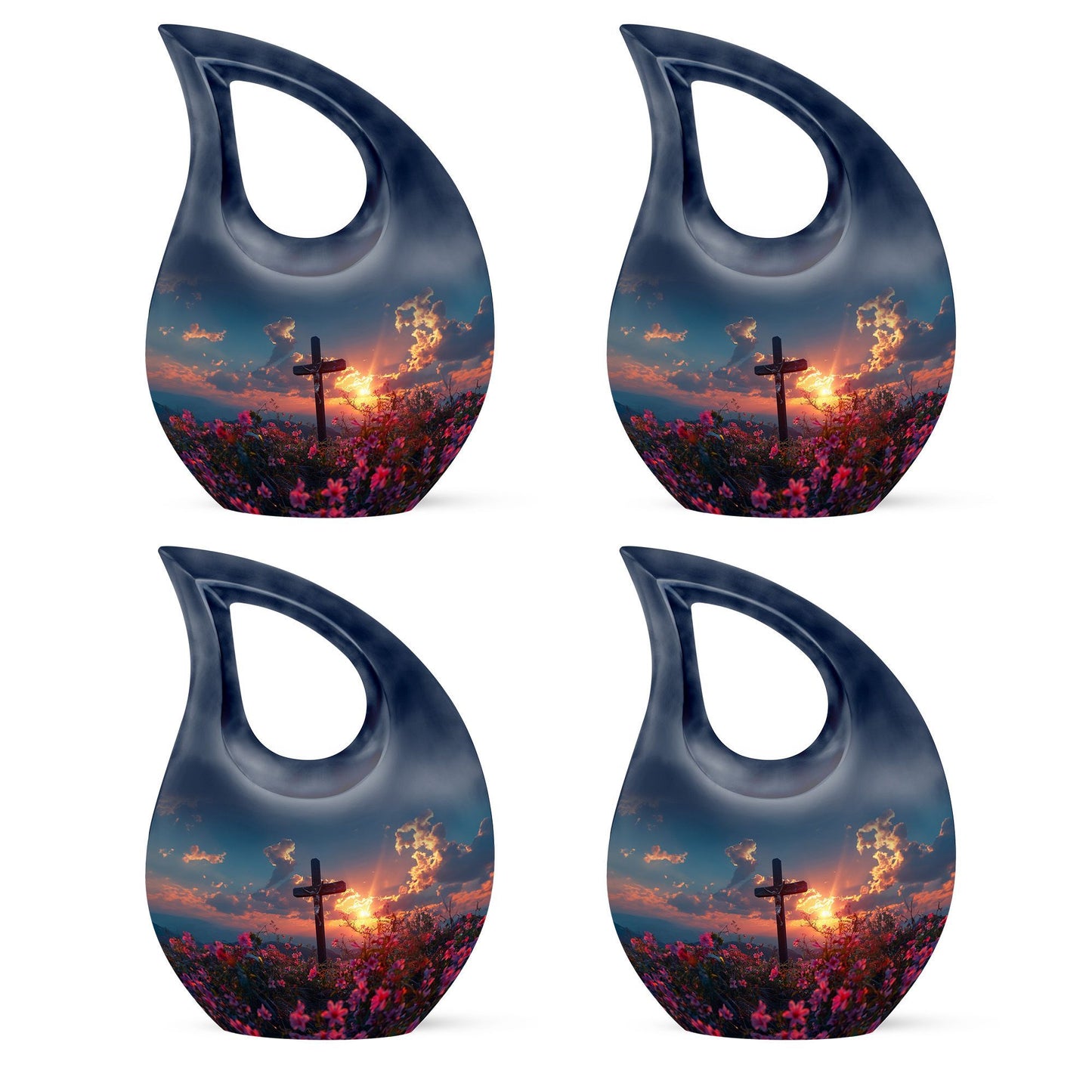 Large 10-inch Cross Drop Cremation Urn, 