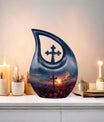Large 10-inch Cross Drop Cremation Urn, 